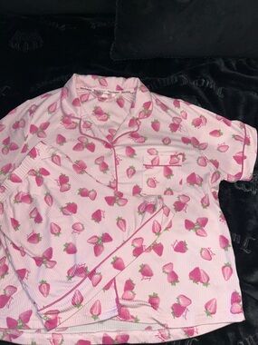 Juicy Couture Pink Strawberry Print Short Pajama Set